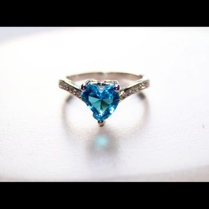 Aquamarine Heart Ring NWOT